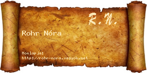 Rohr Nóra névjegykártya